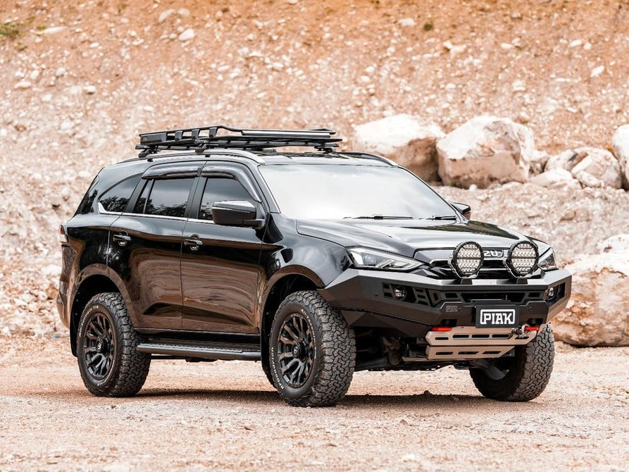 PIAK Genesis Non Loop Bull Bar Orange Recovery Points Grey Bash Plate for Isuzu MU-X 2021 Onwards