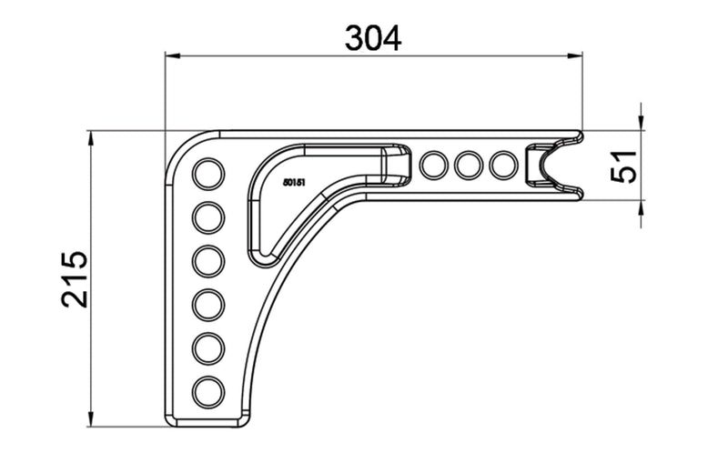 Hayman Reese Adjustable Ball Mount Shank (Cast) – 30mm Drop, 3500kg Rated