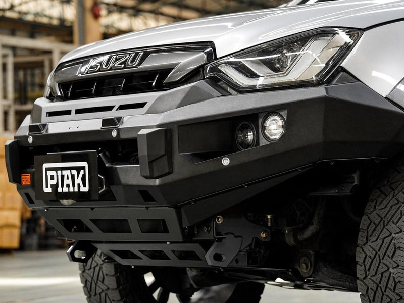 PIAK Elite Non Loop Bull Bar Black Recovery Points Bash Plate for Isuzu D-Max 2020 to 2023