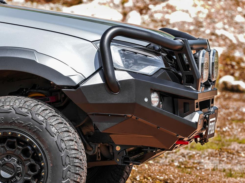 PIAK Genesis Loop Bull Bar with Orange Recovery Points & Black Bash Plate for Isuzu D-Max (11/2023 On)