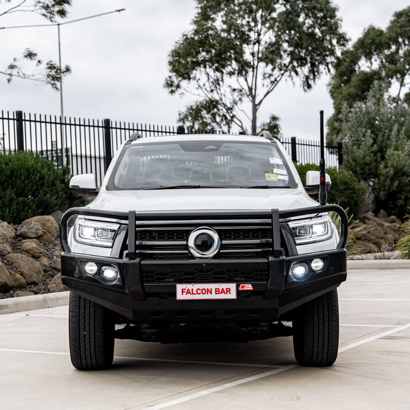 Great Wall Cannon 2025-On Facelift 2025-On 707-02 Falcon Bull Bar Black A-Frame Package (LED Foglight)
