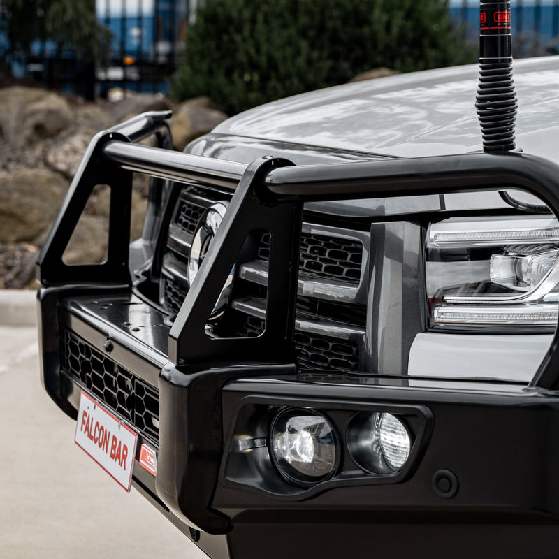 Great Wall Cannon 2025-On Facelift 2025-On 707-02 Falcon Bull Bar Black A-Frame Package (LED Foglight)