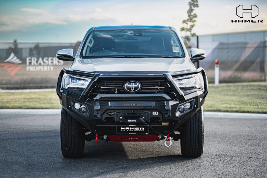 Hamer 4x4 Bull Bar King Series Plus Suitable for Toyota Hilux Revo 2020-2023 – 3.5T Recovery Points