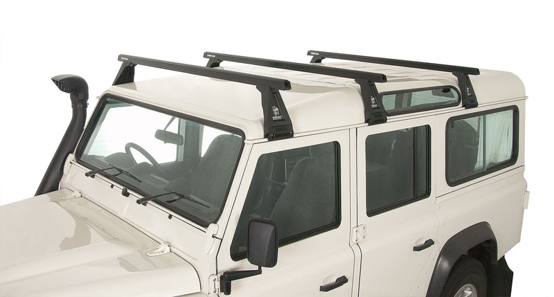 Rhino-Rack Heavy Duty RL210 Black 3 Bar Roof Rack for Land Rover Defender 90, 110 & 130 (4×4)