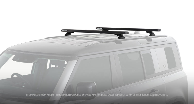 Rhino-Rack Reconn-Deck Black 2 Bar Truck Bed System Suitable for Land Rover Defender 110 L663 4×4