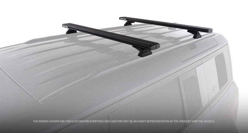 Rhino-Rack Reconn-Deck Black 2 Bar Truck Bed System Suitable for Land Rover Defender 110 L663 4×4
