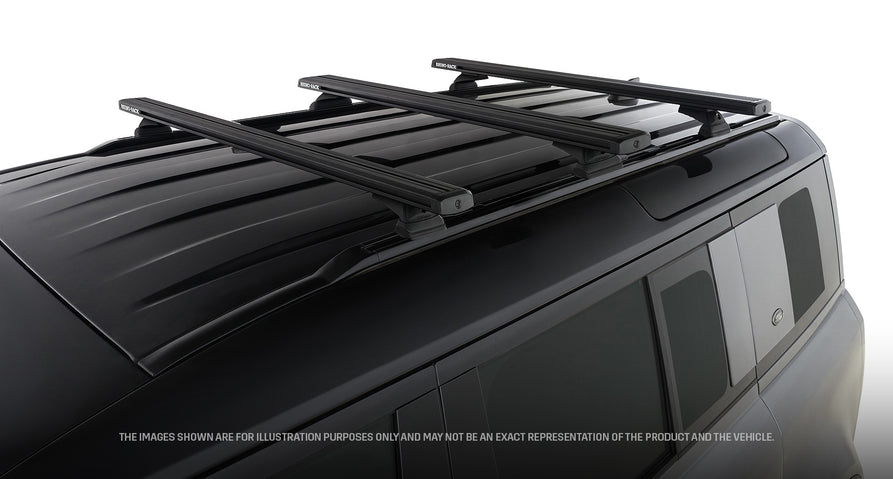 Rhino-Rack Reconn-Deck Black 3 Bar Truck Bed System Suitable for Land Rover Defender 110 L663 4×4