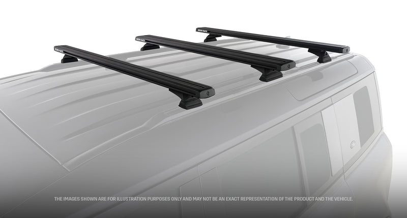 Rhino-Rack Reconn-Deck Black 3 Bar Truck Bed System Suitable for Land Rover Defender 110 L663 4×4