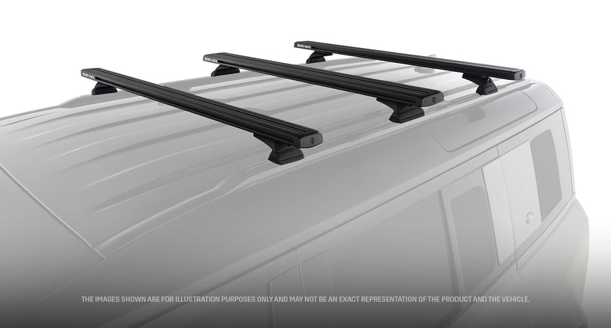 Rhino-Rack Reconn-Deck Black 3 Bar Truck Bed System Suitable for Land Rover Defender 110 L663 4×4