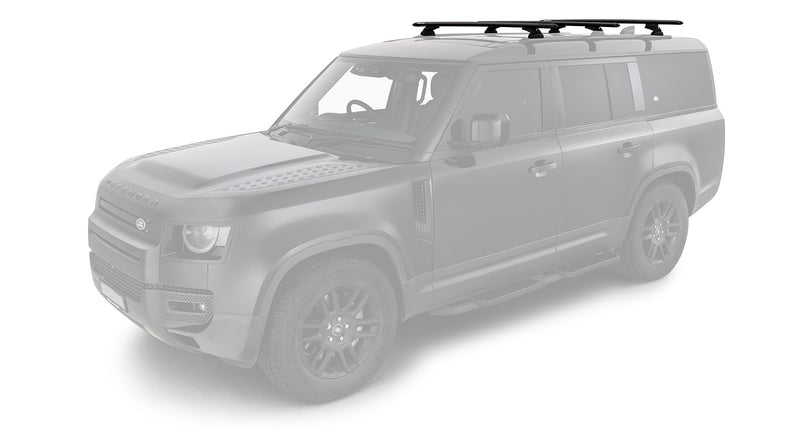 Rhino-Rack Vortex RCL Black 3 Bar Roof Rack for Land Rover Defender 130 L663 4×4