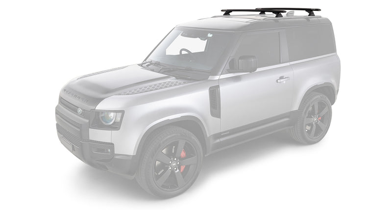 Rhino-Rack Vortex RCH-RCL Black 2 Bar Roof Rack Suitable for Land Rover Defender 90 L663 4×4
