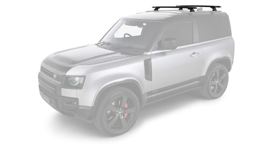Rhino-Rack Vortex RCH-RCL Black 2 Bar Roof Rack Suitable for Land Rover Defender 90 L663 4×4