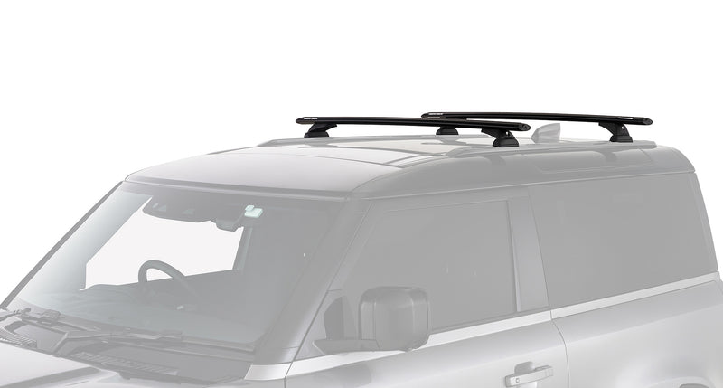 Rhino-Rack Vortex RCH-RCL Black 2 Bar Roof Rack Suitable for Land Rover Defender 90 L663 4×4