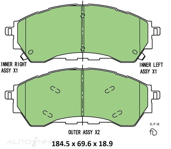 Front Brake Pads Part Number: DB2379F Brand: Protex Ultra 4WD Pads