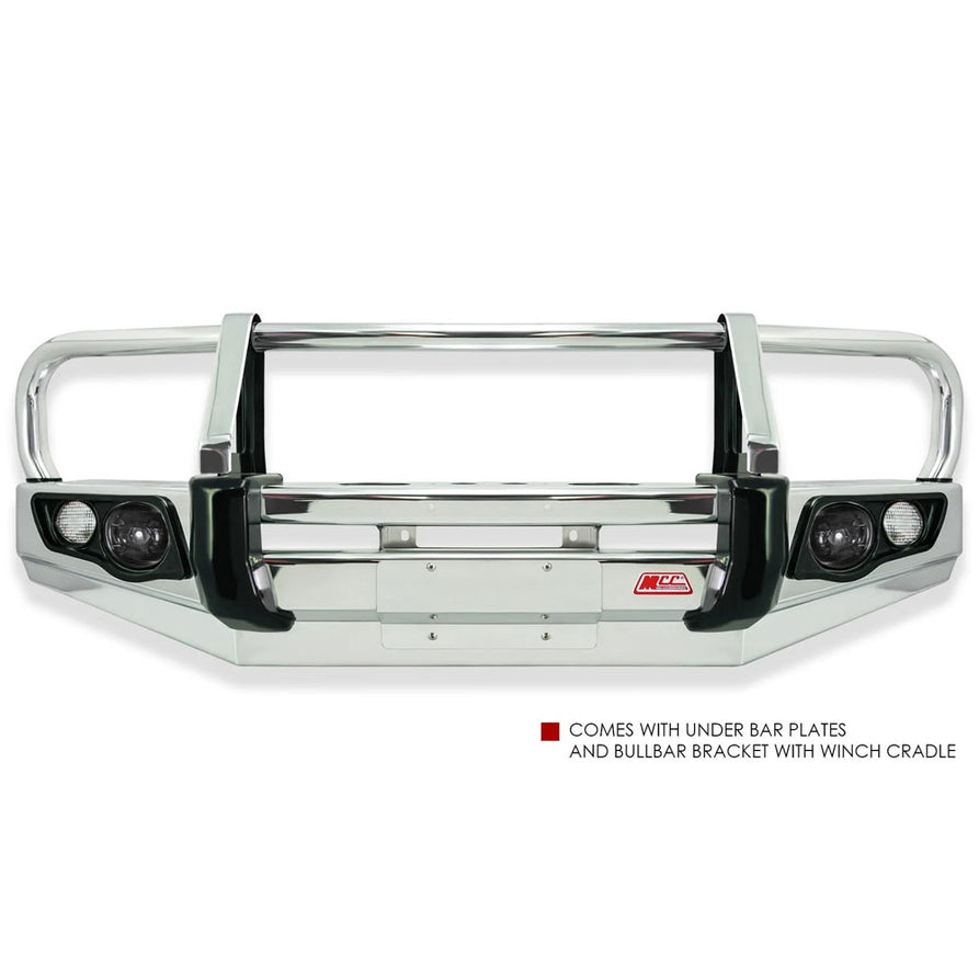 Land Cruiser 80 series 1990-1998 707-01A Alloy Falcon Bull Bar Triple Loops Package (LED Foglight) – SKU MCC-01006-701AW