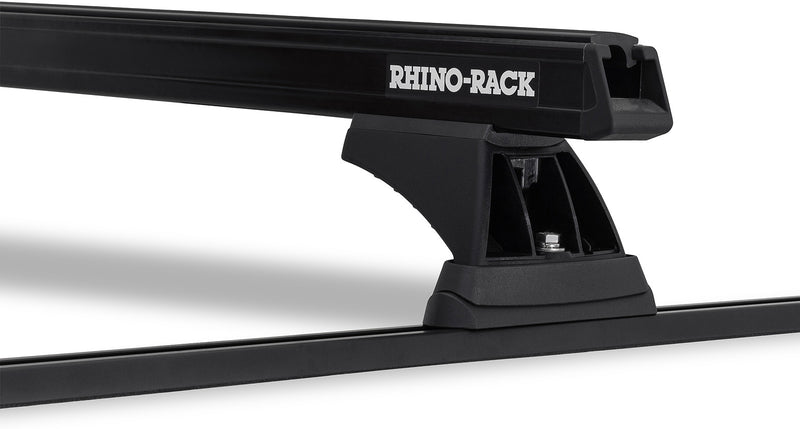 Rhino-Rack Heavy Duty RCH Trackmount Black 2 Bar Roof Rack for Hilux – Suitable for Toyota Hilux Gen 8 4×4 Double Cab