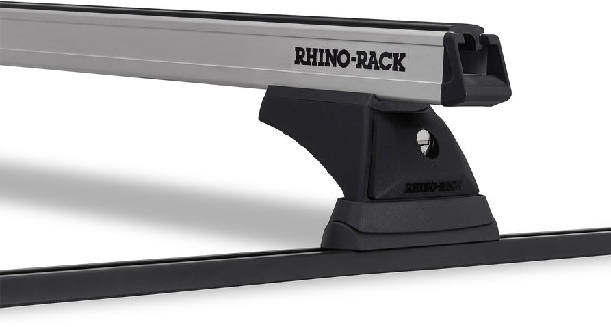 Rhino-Rack Heavy Duty RCH Trackmount Black 2 Bar Roof Rack for Nissan Pathfinder, Ssangyong Musso, Mitsubishi Pajero, Toyota LandCruiser and Nissan Patrol 4×4