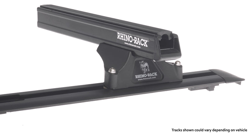 Rhino-Rack Heavy Duty RLTP Trackmount Black 3 Bar Roof Rack for Mitsubishi Pajero NM - NP & NS - NX 4dr 4WD