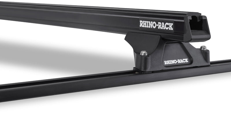 Rhino-Rack Heavy Duty RLTP Trackmount Black 2 Bar Roof Rack for/suitable Toyota Hilux Surf, 4Runner Gen2, Nissan Pathfinder, Suzuki APV 4×4