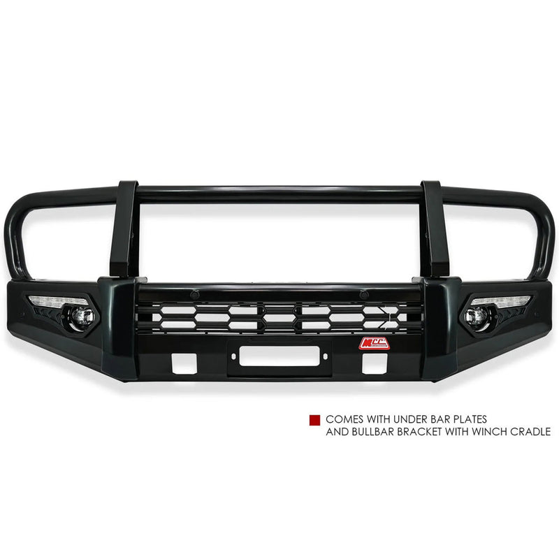 Hilux KUN26R 2012-2015 707-01 Falcon Bull Bar Single Black Loop Package (LED Foglight) – SKU MCC-01015-701SBLFOG