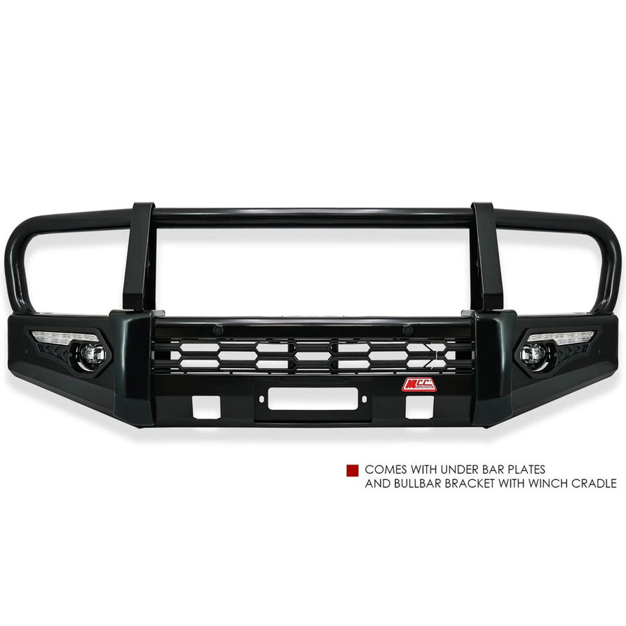 Hilux KUN26R 2012-2015 707-01 Falcon Bull Bar Single Black Loop Package (LED Foglight) – SKU MCC-01015-701SBLFOG