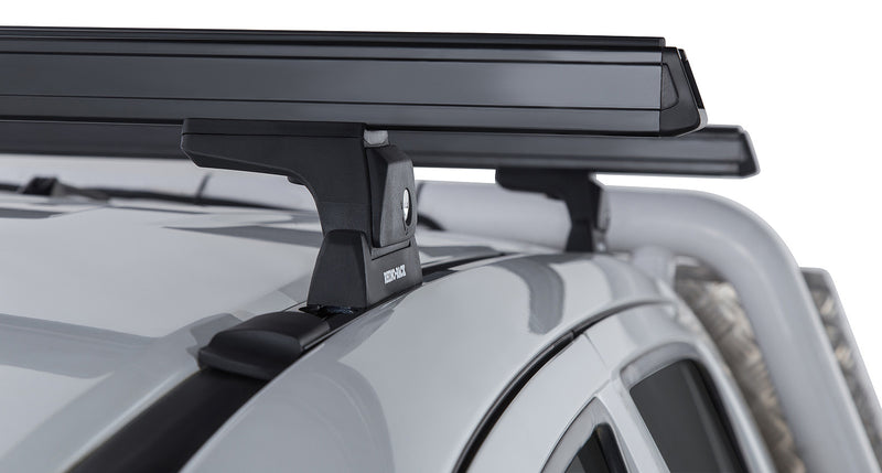 Rhino-Rack Heavy Duty RLT600 Trackmount Black 2 Bar Roof Rack for Toyota Hilux Gen 7 4×4 Dual Cab (2005–2015)