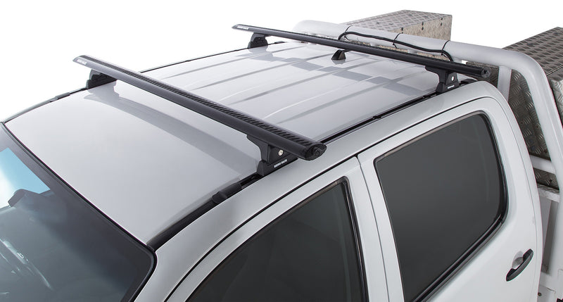 Rhino-Rack Vortex RLT600 Trackmount Black 2 Bar Roof Rack for Toyota Hilux Gen 7 4×4
