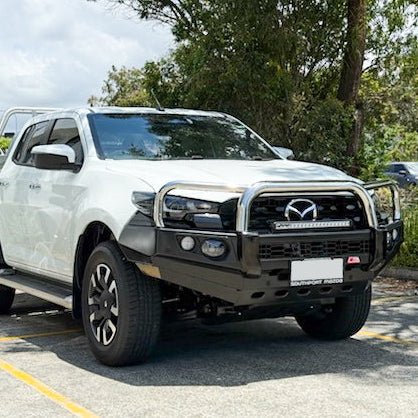 BT50 2025-On Facelift 707-01 Falcon Bull Bar Single Stainless Loop Package (LED Foglight)
