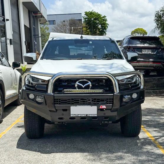 BT50 2025-On Facelift 707-01 Falcon Bull Bar Single Stainless Loop Package (LED Foglight)