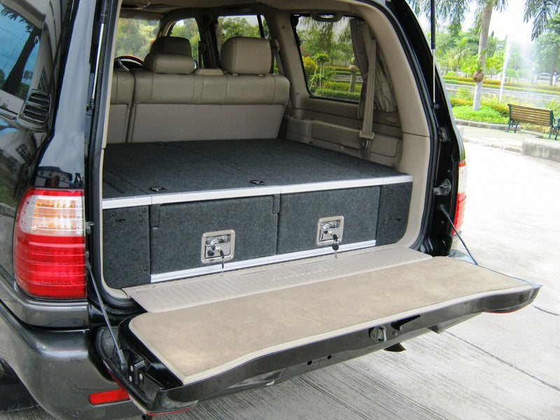 Land Cruiser 100 series 1998-2007 4401 Galvanised Steel Carpet Dual Drawer System - SKU MCC-01007-4401