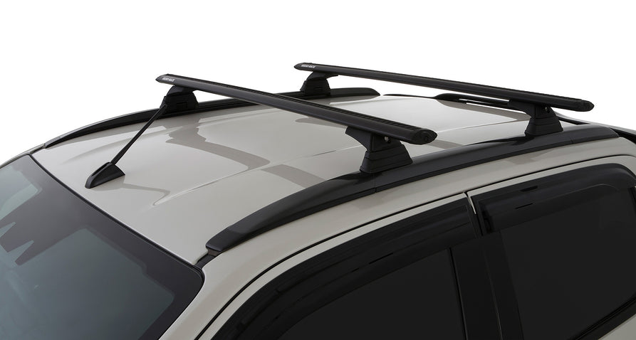 Rhino-Rack Vortex RCL Black 2 Bar Roof Rack System with Locking Legs – Suitable for Isuzu D-Max Gen3 X-Terrain (Flush Rails)