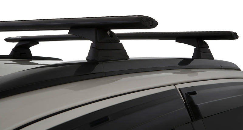 Rhino-Rack Vortex RCL Black 2 Bar Roof Rack System with Locking Legs – Suitable for Isuzu D-Max Gen3 X-Terrain (Flush Rails)