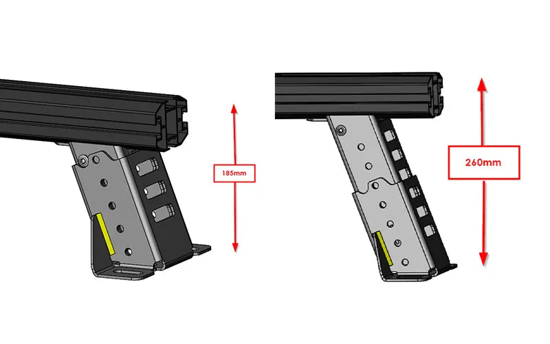 HSP Load Rack JNR Tub Rack Suits Isuzu D-Max Gen 2 MY2012–2020/MY19 Dual Cab Direct to Tub – Full Set (Front & Rear Legs) X-LJ1