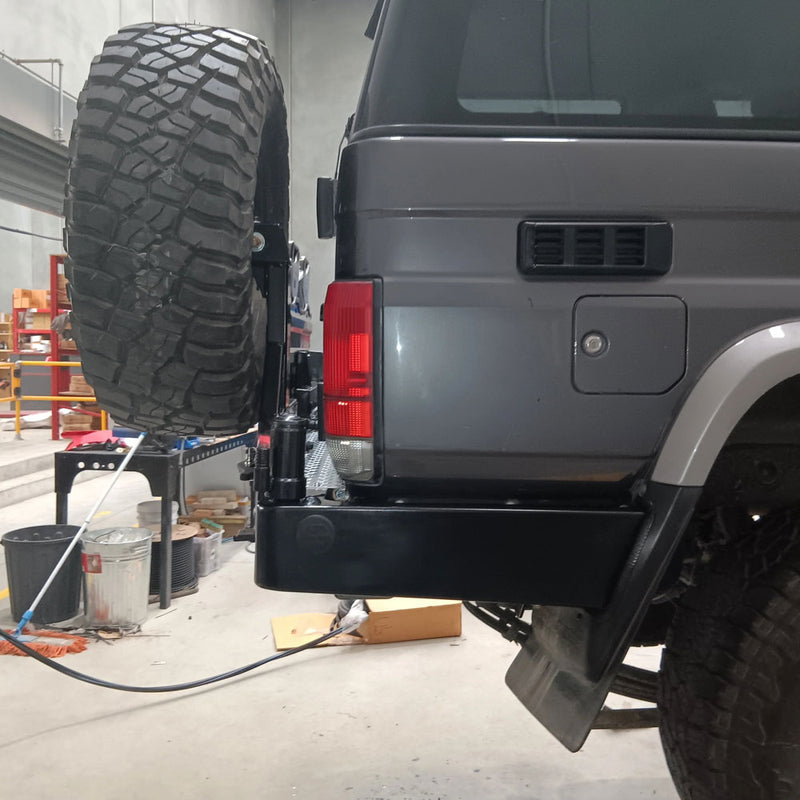 Land Cruiser 70 series 1984-2022 022-02 Rear Wheel Carrier Double Jerry Can Holder Package – SKU MCC-01003-202PK3