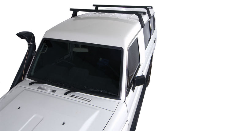 Rhino-Rack Heavy Duty RL210 Black 2 Bar Roof Rack for Toyota LandCruiser 75/77 Series, 78 Series and Sahara 60 Series 4×4