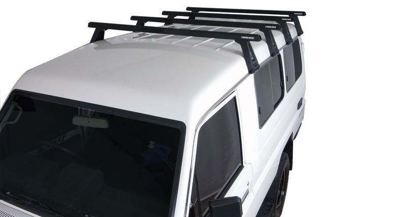 Rhino-Rack Heavy Duty RL210 Black 4 Bar Roof Rack for Toyota LandCruiser 75/77/78 Series and Sahara 60 Series 4×4