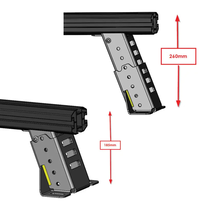 HSP Load Rack JNR Tub Rack suits All New Volkswagen Amarok 2023+ – Fits Dual Cab Tub & Roll R Cover – Full Set (Front & Rear Legs) – 2510-LJ1