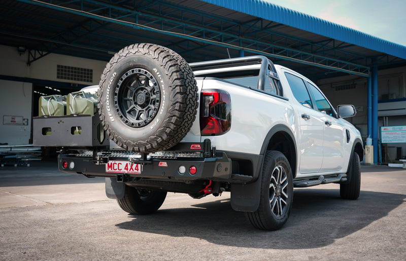 Next-Gen Ranger Raptor 2022-On - 022-02 Rear Wheel Carrier Double Jerry Can Holder Package - SKU MCC-05011-202PK3-SB