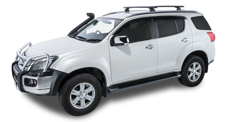 Rhino-Rack Vortex RCL Black 2 Bar Roof Rack – Isuzu MU-X Gen1 LS-T 4×4 with Roof Rails (2013–2021)