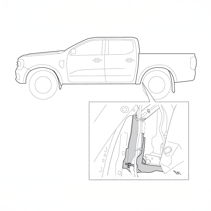 Maxliner Tub Load Bracket (J-Brace) for/suitable Ford Ranger 2022–2024 & Volkswagen Amarok 2022–2024 4×4