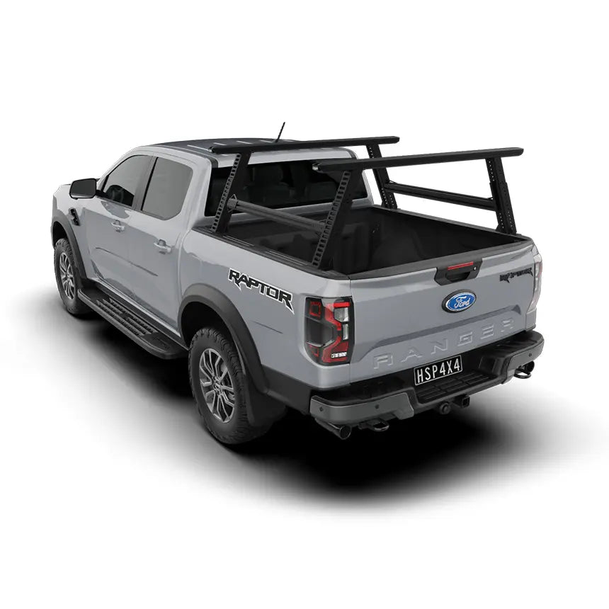 HSP Load Rack Pro Ladder Rack 1210-LR2-S – Next Gen Ranger / Raptor 2022+ Dual Cab Tub with Roll R Cover (Full Set: Front & Rear Legs + Joiner Bar)