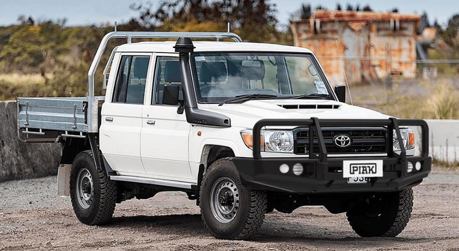 PIAK Elite 3-Loop Bull Bar suitable for Toyota Land Cruiser LC78 (1999-Present), LC76 & LC79 (2007-Present) | Black Recovery & Bash Plate