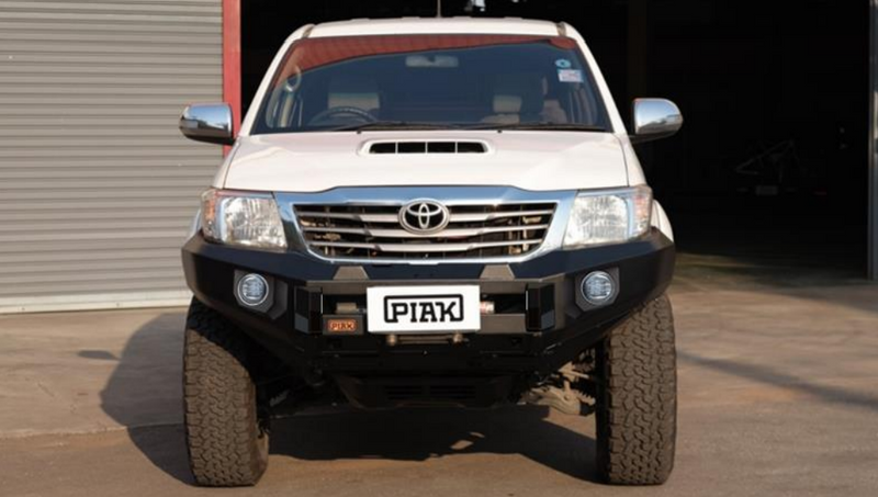 PIAK Elite Non Loop Bull Bar Black Recovery Points Bash Plate for Toyota Hilux 2011 to 2015