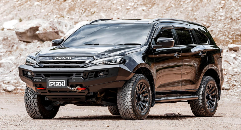 PIAK Genesis Non Loop Bull Bar Black Recovery Points Bash Plate for Isuzu MU-X 2021 Onwards