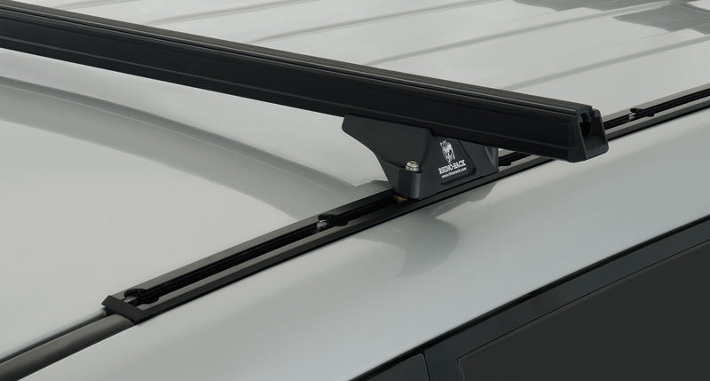 Rhino-Rack Heavy Duty RLTP Trackmount Black 2 Bar Roof Rack for Mitsubishi Pajero NM - NP & NS - NX 4dr 4WD