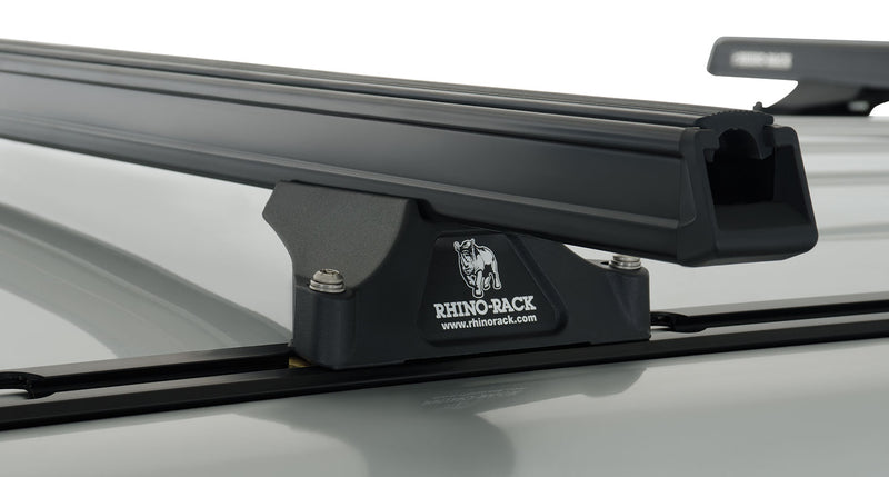 Rhino-Rack Heavy Duty RLTP Trackmount Black 2 Bar Roof Rack for Mitsubishi Pajero NM - NP & NS - NX 4dr 4WD