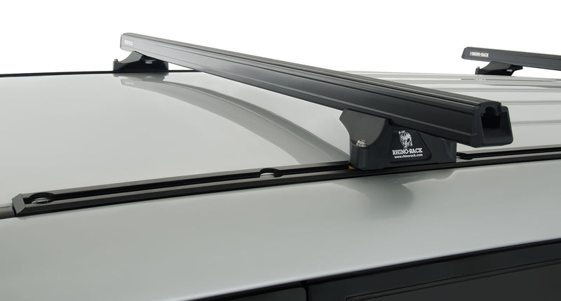 Rhino-Rack Heavy Duty RLTP Trackmount Black 2 Bar Roof Rack for Mitsubishi Pajero NM - NP & NS - NX 4dr 4WD