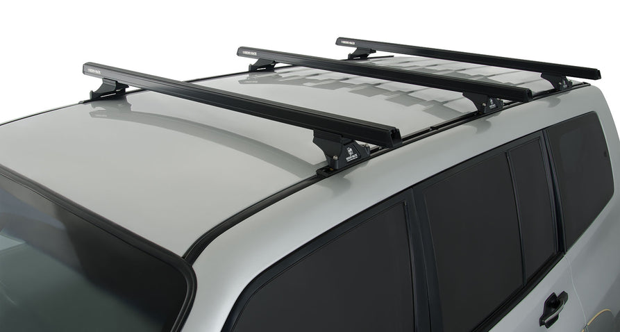 Rhino-Rack Heavy Duty RLTP Trackmount Black 3 Bar Roof Rack for Mitsubishi Pajero NM - NP & NS - NX 4dr 4WD