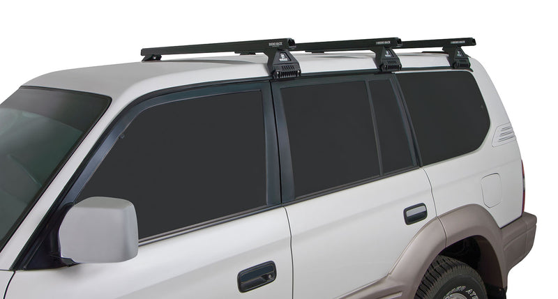 Rhino-Rack Heavy Duty RL110 Black 3 Bar Roof Rack for Toyota Prado 90 Series and LandCruiser 80 Series 4WD