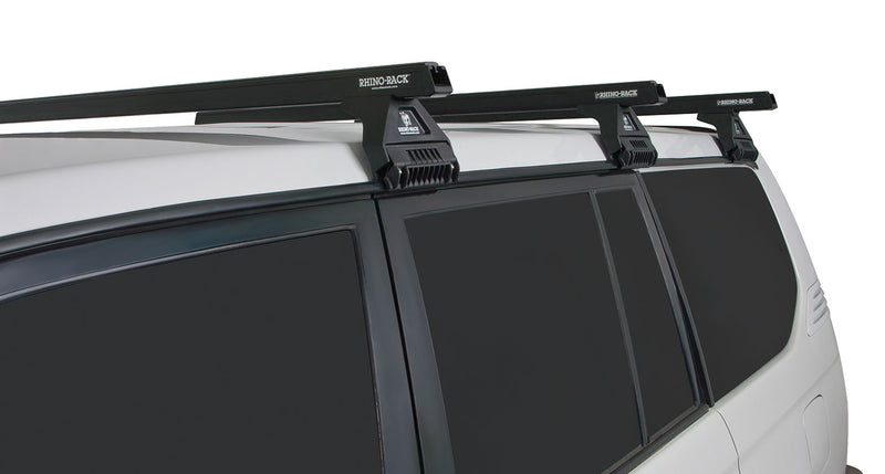 Rhino-Rack Heavy Duty RL110 Black 3 Bar Roof Rack for Toyota Prado 90 Series and LandCruiser 80 Series 4WD